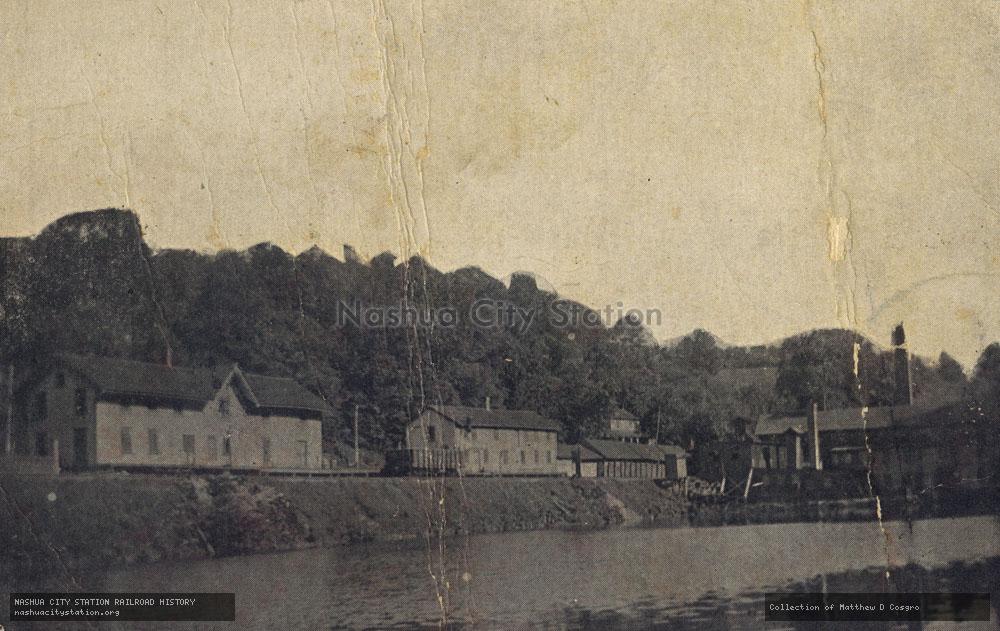 Postcard: Lower Pond and Railroad Station, Georgetown, Connecticut